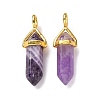 Natural Amethyst Pointed Pendants G-K329-34G-2