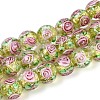 Handmade Foil Glass Beads Strands FOIL-N033-04D-1