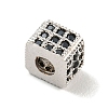 Brass Micro Pave Black Cubic Zirconia Beads KK-G493-37B-P02-2