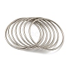 Non-Tarnish 7Pcs Vacuum Plating 202 Stainless Steel Plain Ring Bangle Sets BJEW-M317-16A-P-1