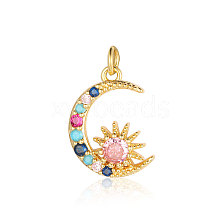 Brass Micro Pave Colorful Cubic Zirconia Pendants ZIRC-OY001-10G