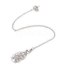 304 Stainless Steel Chain Macrame Pouch Empty Stone Holder Dowsing Pendulums PALLOY-JF02877-01