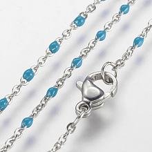 304 Stainless Steel Chain Necklaces NJEW-K099-01D