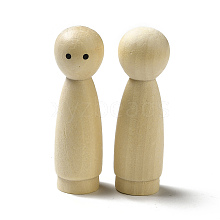 Unfinished Wooden Peg Dolls Display Decorations WOOD-E015-01E