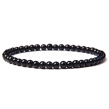 Natural Black Agate Beads Stretch Bracelets RM4767-1