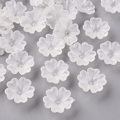 Transparent Frosted Acrylic Bead Caps MACR-S371-04A-701-1