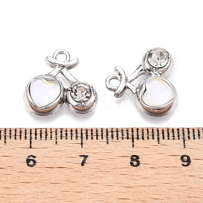 Rack Plating Alloy Glass Pendants FIND-N005-13P-1