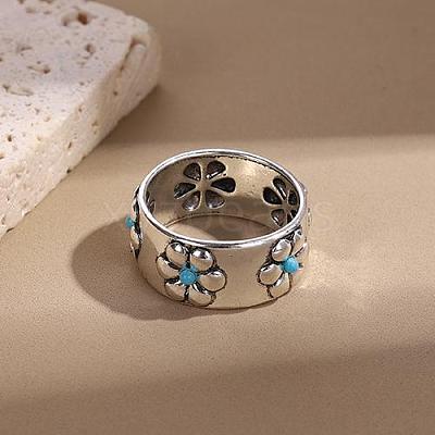 Retro Alloy and Turquoise Finger Rings FS-WGD8EB6-01-1