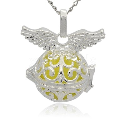 Silver Color Plated Brass Cage Pendants KK-J217-15S-1