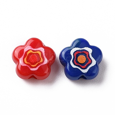 Printed Opaque Acrylic Beads X-OACR-E009-07B-1