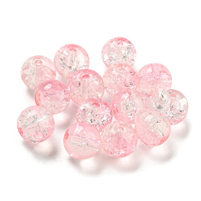 Transparent Spray Painting Crackle Glass Beads GLAA-L046-01B-38-1
