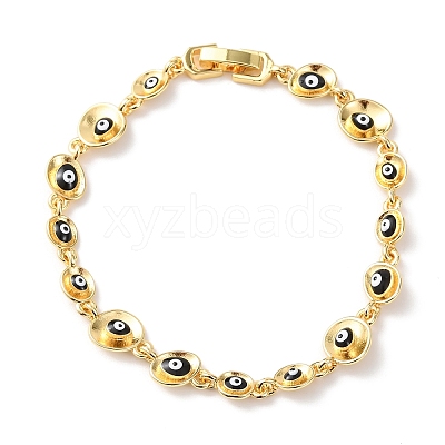 Brass Link Chain Bracelets for Women BJEW-D387-03G-04-1
