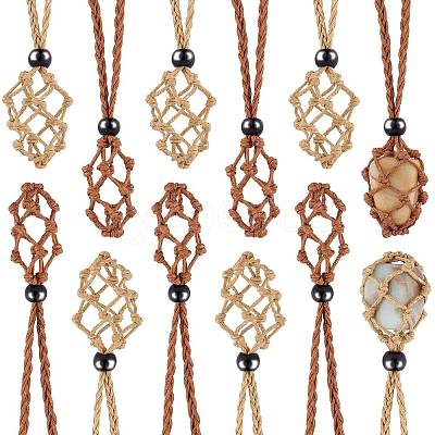 Braided Waxed Cotton Thread Cords Macrame Pouch Necklace Making AJEW-SW00018-1