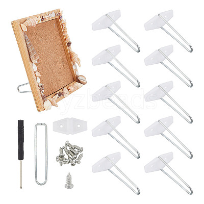 10 Sets Iron & Plastic Photo Frame Bracket ODIS-GO0001-04B-1