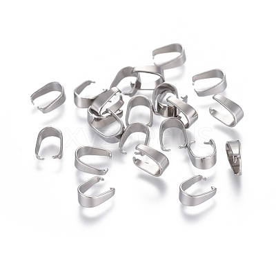 Tarnish Resistant 201 Stainless Steel Snap on Bails for Pendant Making X-STAS-K146-067-3x7mm-1