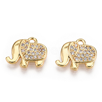 Brass Micro Pave Cubic Zirconia Charms ZIRC-K082-034A-1