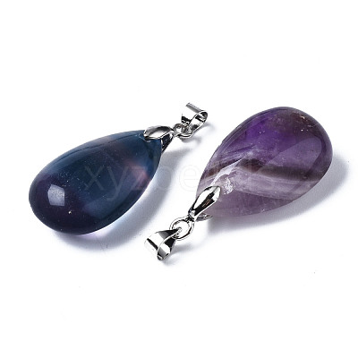 Natural Fluorite Pendants G-S243-21-1