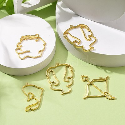 Zinc Alloy Open Back Bezel Pendants PALLOY-D580-05G-1