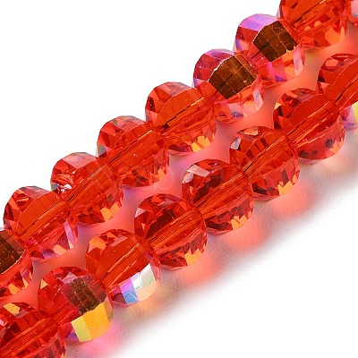 Transparent Electroplate Glass Beads Strands GLAA-Q099-C01-M01-1