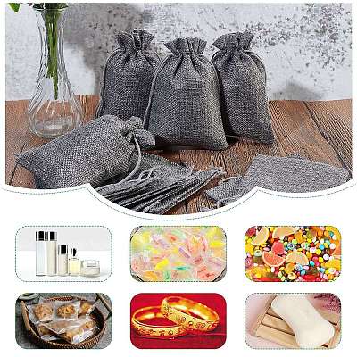 Burlap Packing Pouches Drawstring Bags ABAG-Q050-10x14-04-1