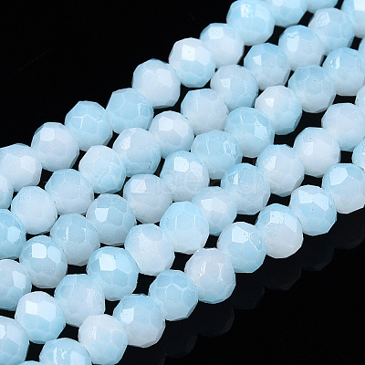 Two-Tone Imitation Jade Glass Beads Strands GLAA-T033-01A-05-1