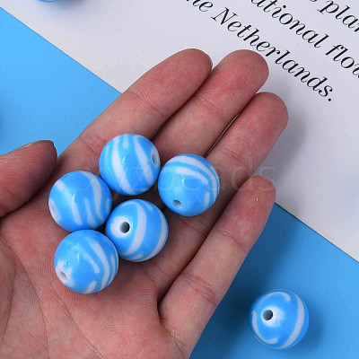 Opaque Striped Acrylic Beads MACR-S373-27B-09-1