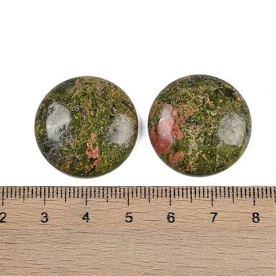 Natural Unakite Cabochons G-H1596-FR-25mm-09-1