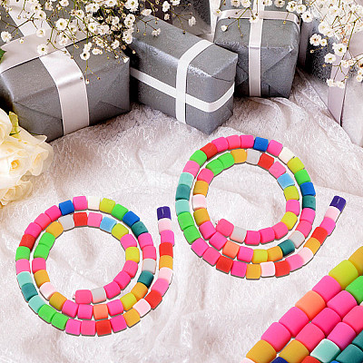 Handmade 610Pcs 10 Strands Polymer Clay Bead Strands CLAY-SC0001-37-1