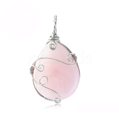 Natural Rose Quartz Big Pendants PW-WG20308-05-1