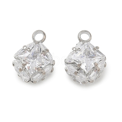 Brass Pave Clear Cubic Zirconia Charms CU-CBAD360-08P-02-1