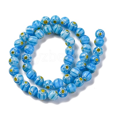 Handmade Millefiori Lampwork Beads Strands LAMP-G164-05H-1