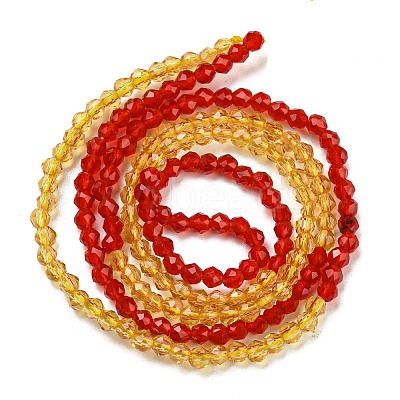 Transparent Gradient Color Glass Beads Strands GLAA-H021-01A-38-1