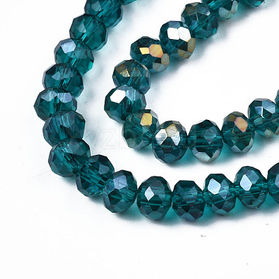 Electroplate Glass Beads Strands EGLA-A034-T6mm-B25-1