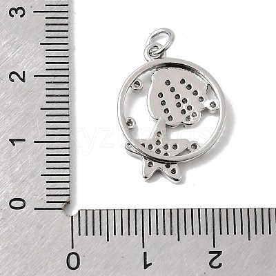 Brass Micro Pave Cubic Zirconia Pendants KK-P343-01E-P-1