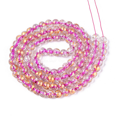Crackle Transparent Glass Beads Strands GLAA-N030-8mm-01I-1