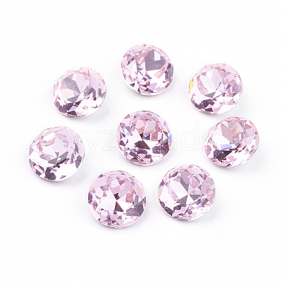 Pointed Back & Back Plated Glass Rhinestone Cabochons RGLA-J012-10mm-223-1