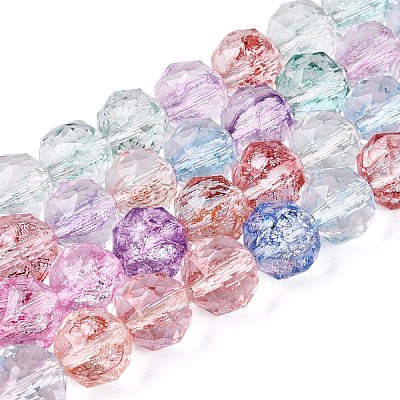 Crackle Transparent Glass Beads Strands GLAA-N063-8mm-M-1