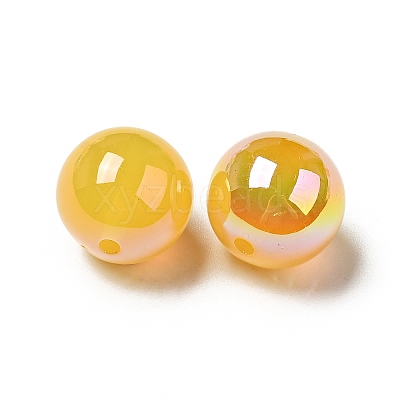 UV Plating Opaque Rainbow Iridescent Acrylic Beads SACR-A001-03B-1