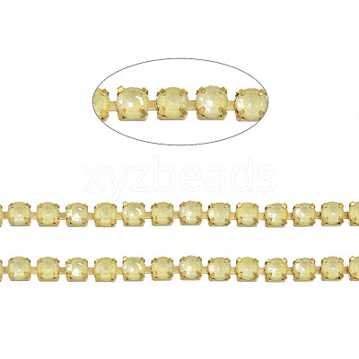 Brass Rhinestone Strass Chains CHC-N017-003B-C05-1
