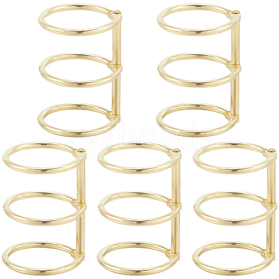 3-Ring Iron Loose Leaf Book Binder Hinged Rings AJEW-CP0009-48A-1