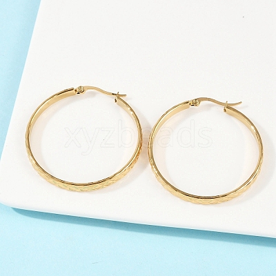 Ion Plating(IP) 304 Stainless Steel Hoop Earrings EJEW-L215-15G-1