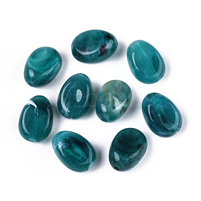 Oval Imitation Gemstone Acrylic Beads X-OACR-R052-09-1