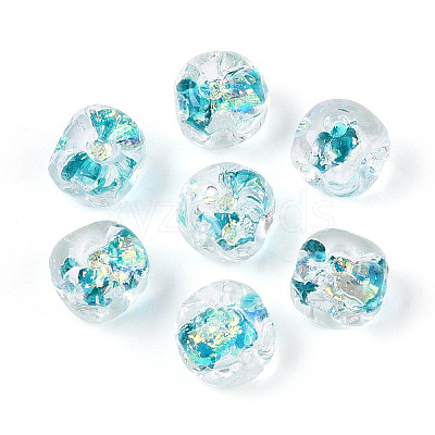 Handmade Foil Lampwork Beads Strands FOIL-T008-04C-1