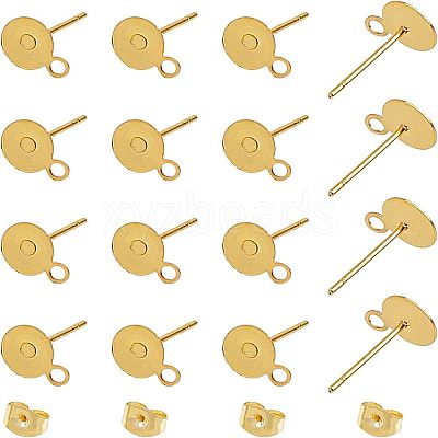 304 Stainless Steel Stud Earring Settings STAS-UN0007-11G-1