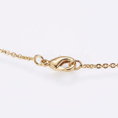 Brass Micro Pave Cubic Zirconia Pendant Necklaces NJEW-E111-42G-1