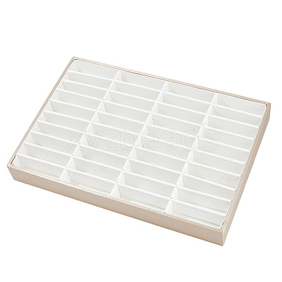 40 Girds Wood Covered with Velvet Bangle Organizer Display Trays BDIS-WH0003-32B-1