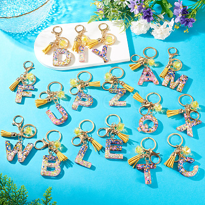 Alloy Resin Polygon Keychains KEYC-TADJ0002-03G-D-1