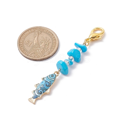Alloy Enamel Pendant Decorations HJEW-JM01729-1