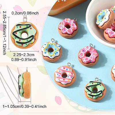10Pcs Opaque Resin Pendants CRES-YW0001-45-1