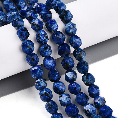 Dyed Natural Sesame Jasper Beads Strands G-T139-8mm-47G-1
